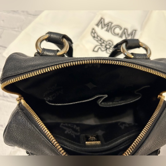 MCM Black Mini Boston Bag - EUC With Dust Bag - Picture 12 of 16